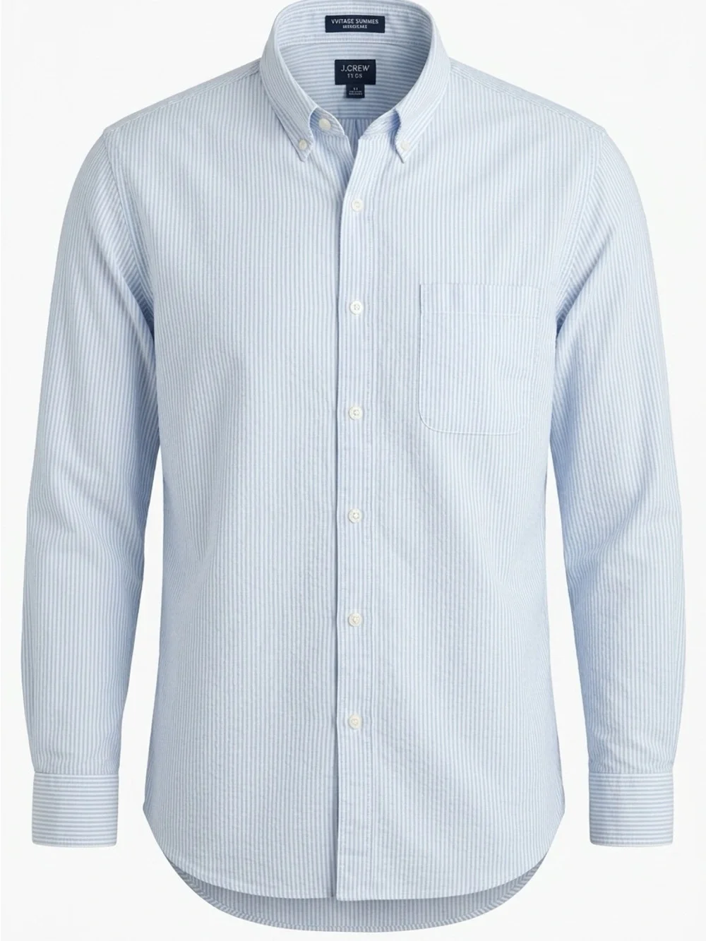 J. Crew Men's Pale Blue Pinstripe Button-Down Shirt